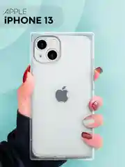Прозрачный чехол для Apple iPhone 13 силиконовый КАРТОФАН прозрачный прямоугольный с защитой камер
