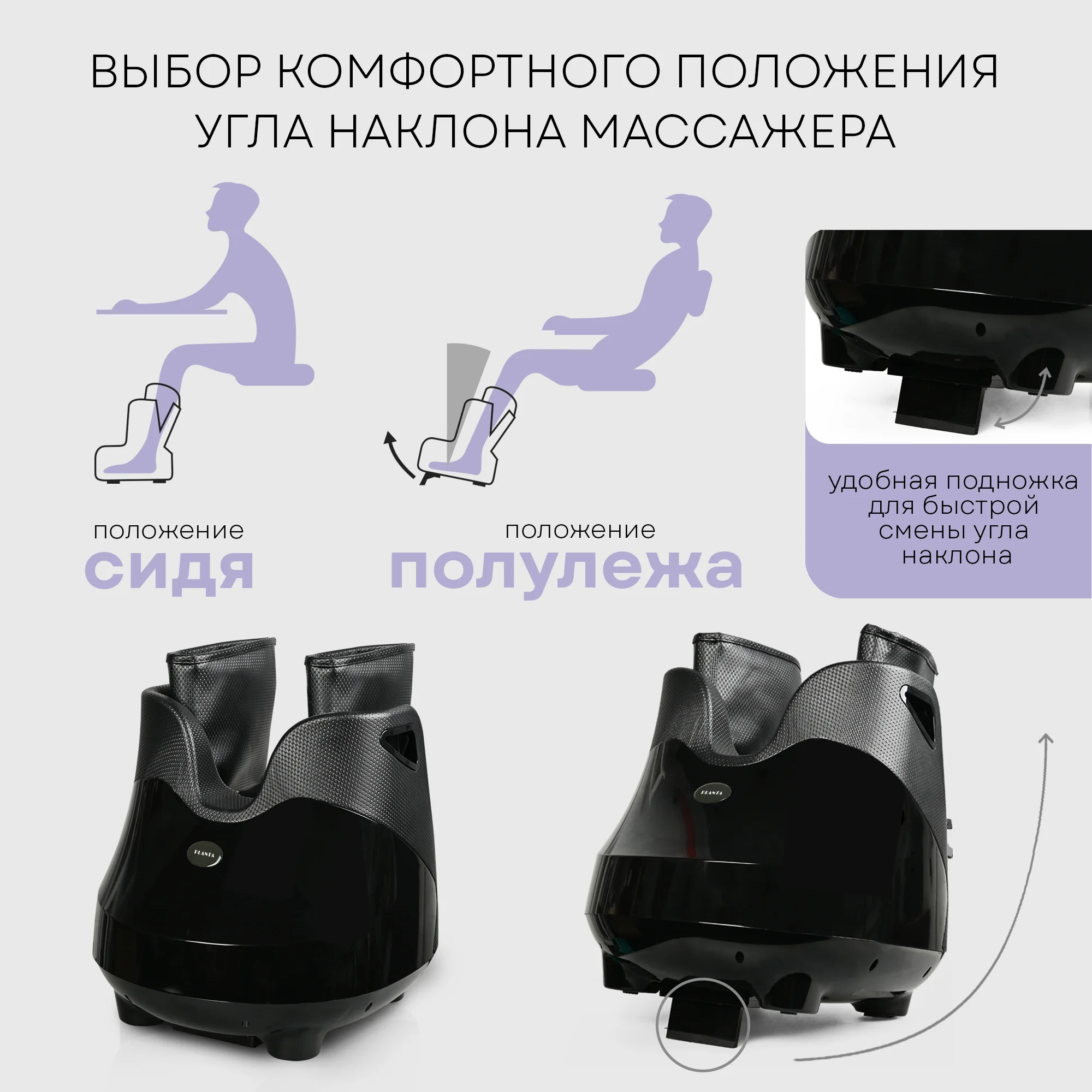 Массажер для ног с подогревом PLANTA MF-30, компрессионный массаж стоп, лодыжек, икр