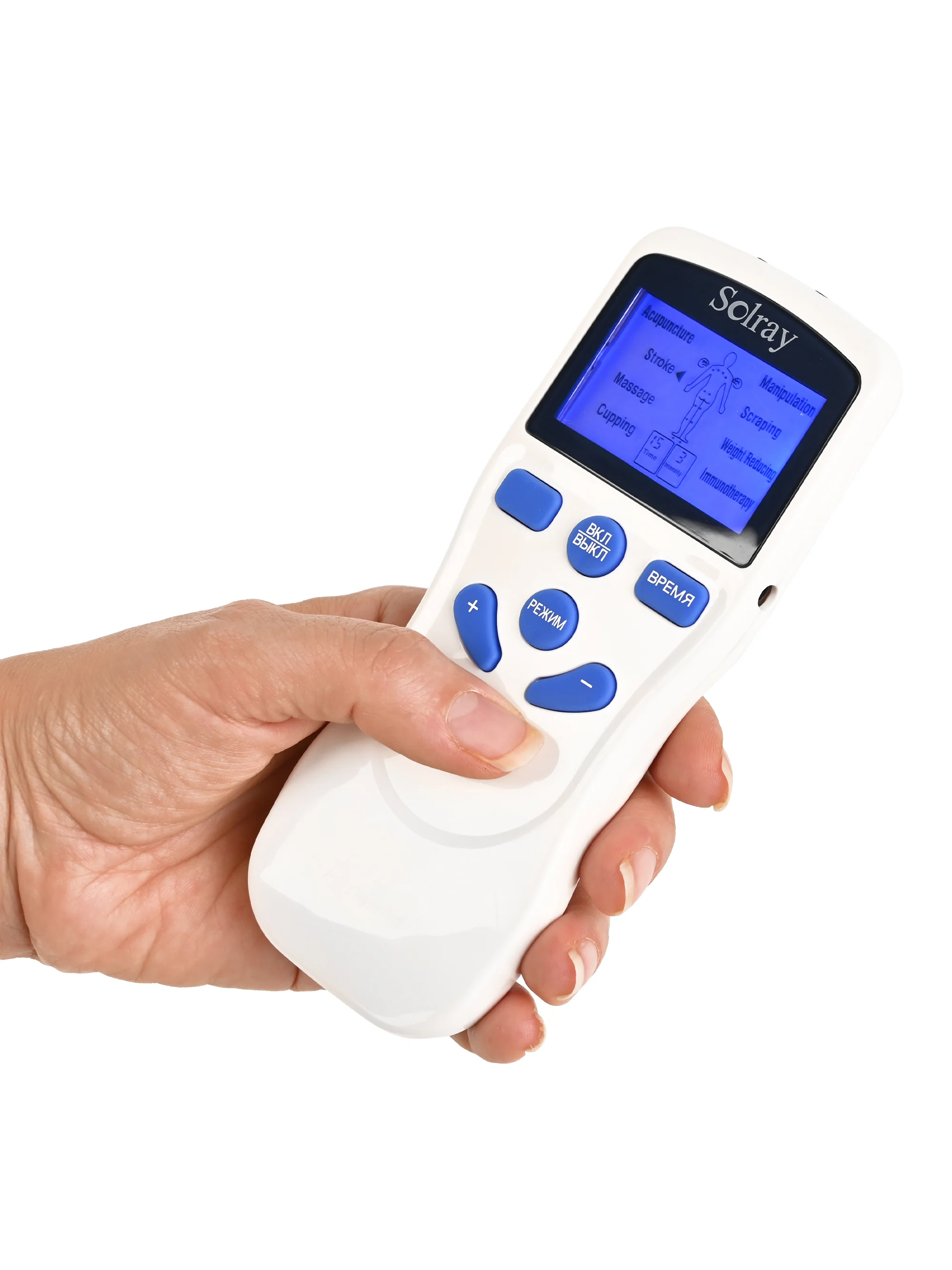Массажер для тела, миостимулятор, тренажер мышц SOLRAY EMS-150, 8 электродов