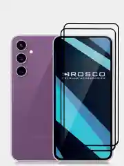 Прозрачный 1-2 шт стекло для Samsung Galaxy S23 FE защитное ROSCO прозрачное олеофобное с рамкой