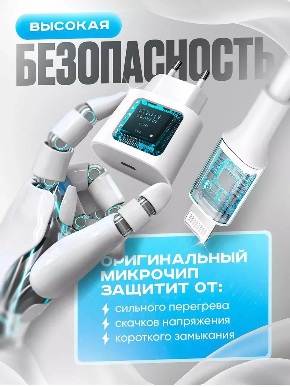 Зарядное устройство для iPhone 20 W, 2 в 1