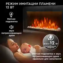 Электрокамин Planta PFP-WM090SLIM, настенный, ультратонкий корпус