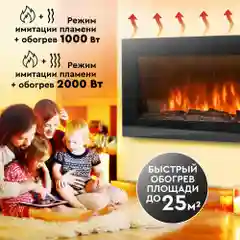 Электрокамин Planta PFP-WM090SLIM, настенный, ультратонкий корпус