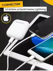 Кабель зарядный для iPhone, с быстрой зарядкой, 1м и 2м