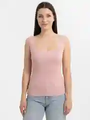 Коралловый меланж топ женский, базовый, с квадратным вырезом