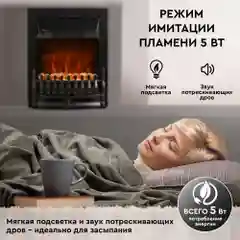 Электрокамин Planta PFP-FS400, отдельностоящий / встраиваемы, цвет-черный