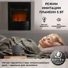 Электрокамин Planta PFP-FS600, отдельностоящий / встраиваемый, цвет-черный