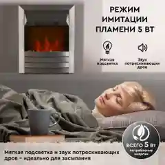Электрокамин Planta PFP-FS600, отдельностоящий / встраиваемый, цвет-серебро