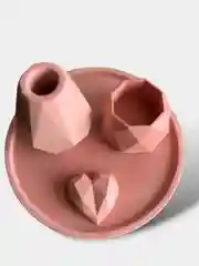 Коралловый меланж набор гипсовых изделий/Большой поднос/Подсвечник/Мини ваза/Сердце/Декор для дома из гипса
