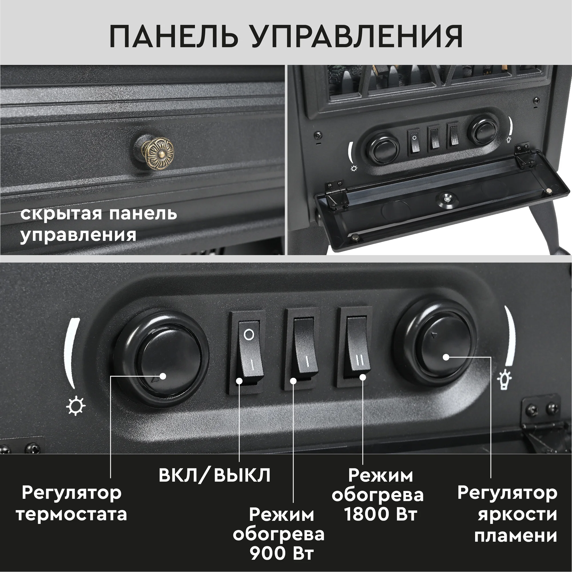 Электрокамин PLANTA PFP-FS100, напольный