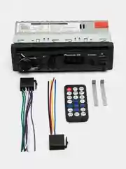 Магнитола автомобильная / автомагнитола 1 DIN Bluetooth, AUX, USB, пульт, 12-24 V