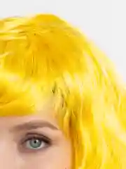Желтый парик карнавальный длинный кудрявый