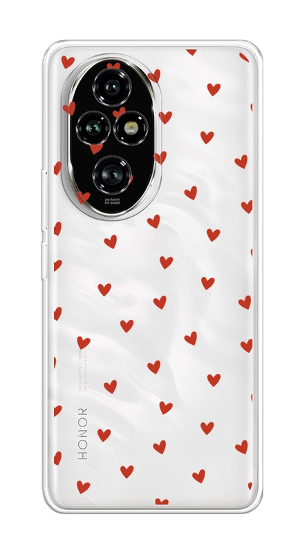Силиконовый чехол на Honor 200 Pro / Хонор 200 Про прозрачный, с принтом, защита камеры