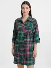 Туника (модель555/1) зеленый/красный/клетка