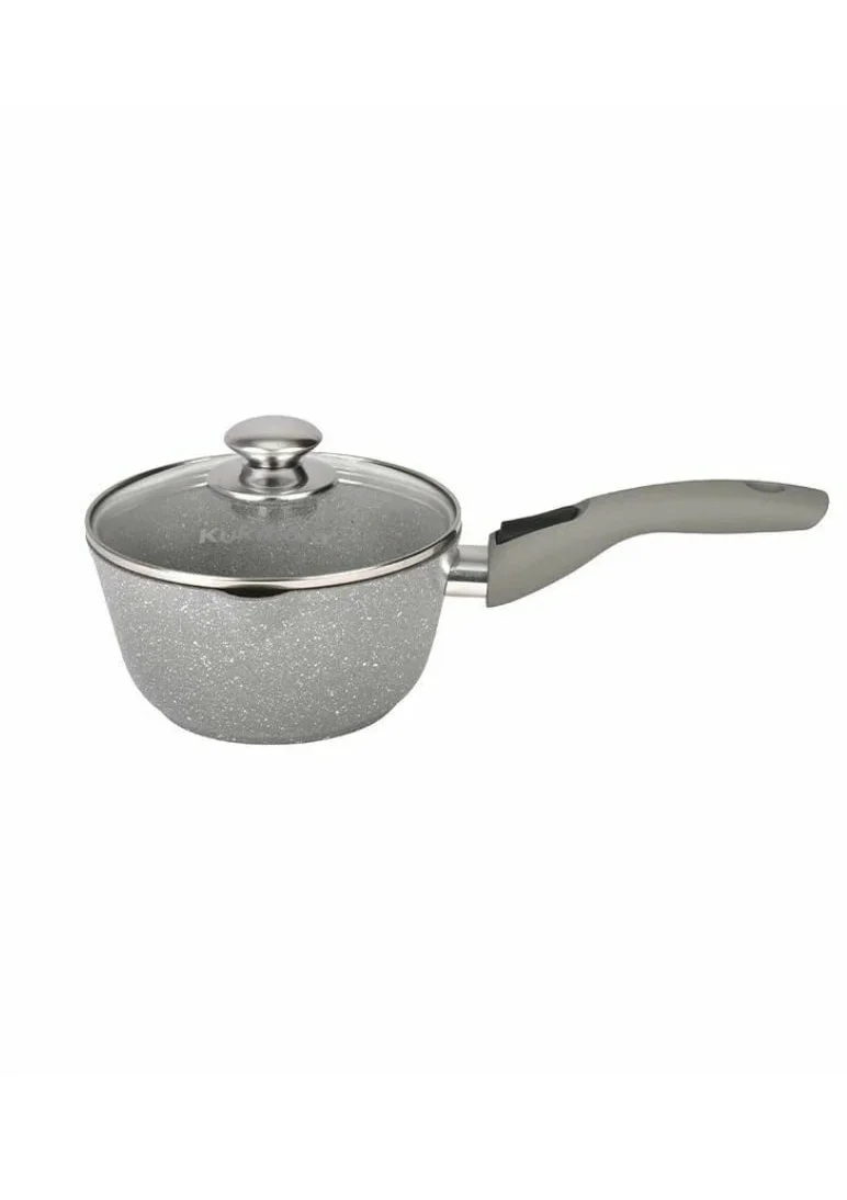 Серый кастрюля Kukmara ковш съемной ручкой, крышка, износостойкое антипригарное покрытие, 1,5 л