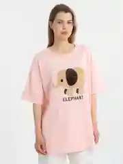 Розовый футболка оверсайз