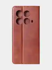 Коричневый чехол-книжка для Infinix Note 40 (4G) из высококачественной искусственной кожи