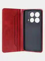 Красный чехол-книжка для Infinix Note 40 (4G) из высококачественной искусственной кожи