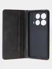 Черный чехол-книжка для Infinix Note 40 (4G) из высококачественной искусственной кожи