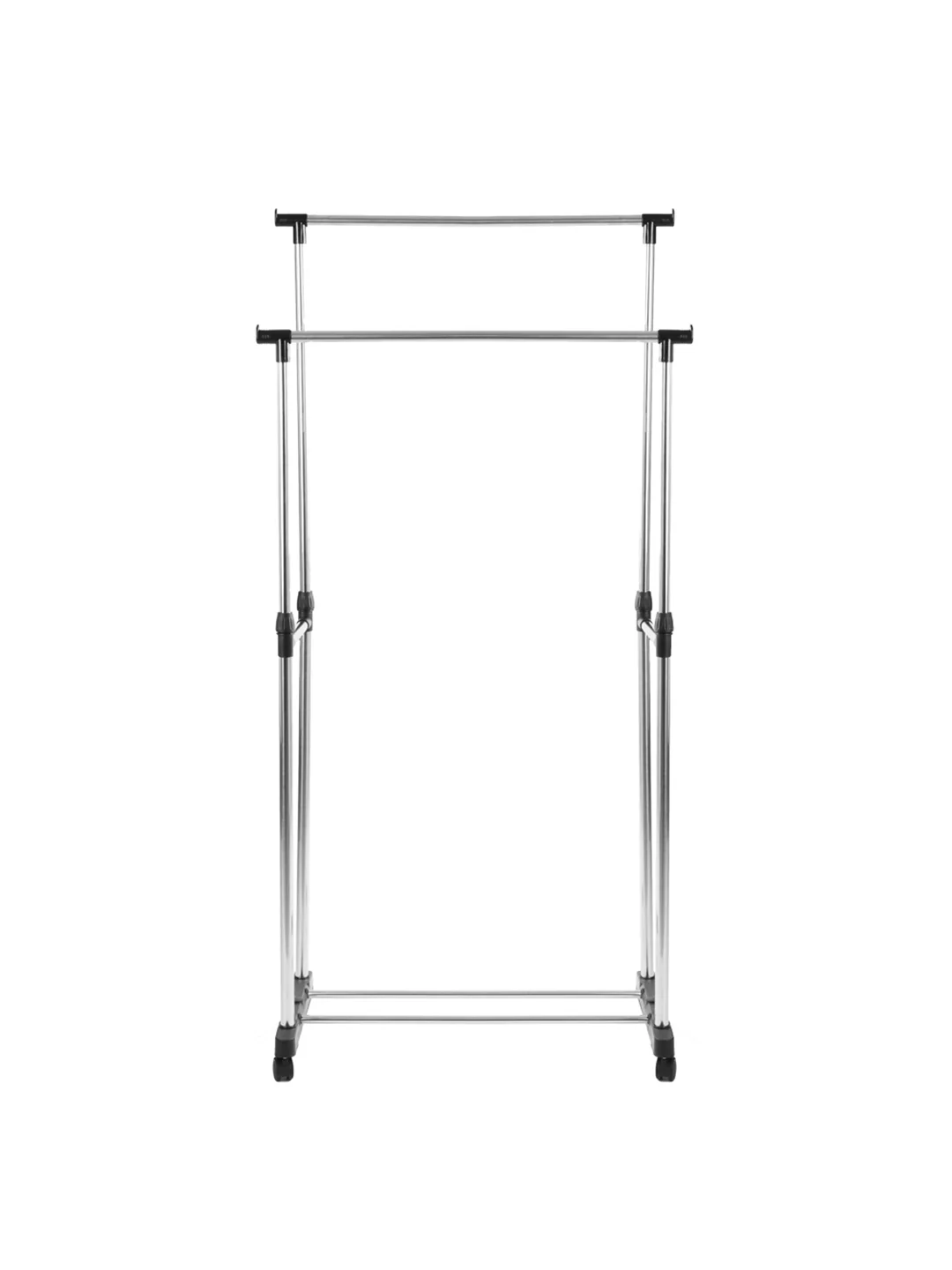 Вешалка напольная двойная, телескопическая, на колесах, 80x42x80(160) см