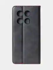 Черный чехол-книжка для Infinix Note 40 Pro (4G) из высококачественной искусственной кожи