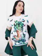 Голубой костюм "тройка" женский, размеры 48-54
