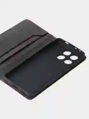 Черный чехол-книжка для Poco X6 Pro (5G) из высококачественной искусственной кожи