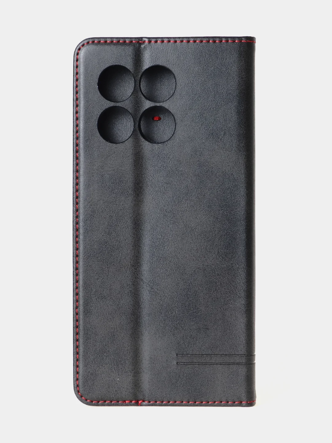 Черный чехол-книжка для Poco X6 Pro (5G) из высококачественной искусственной кожи