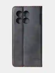 Черный чехол-книжка для Poco X6 Pro (5G) из высококачественной искусственной кожи