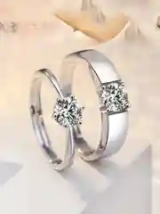 Парные кольца с камнем, обручальные