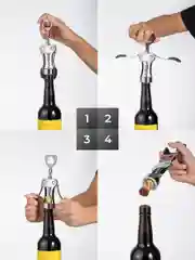 Серебряный штопор открывашка для вина механический Shiny Kitchen