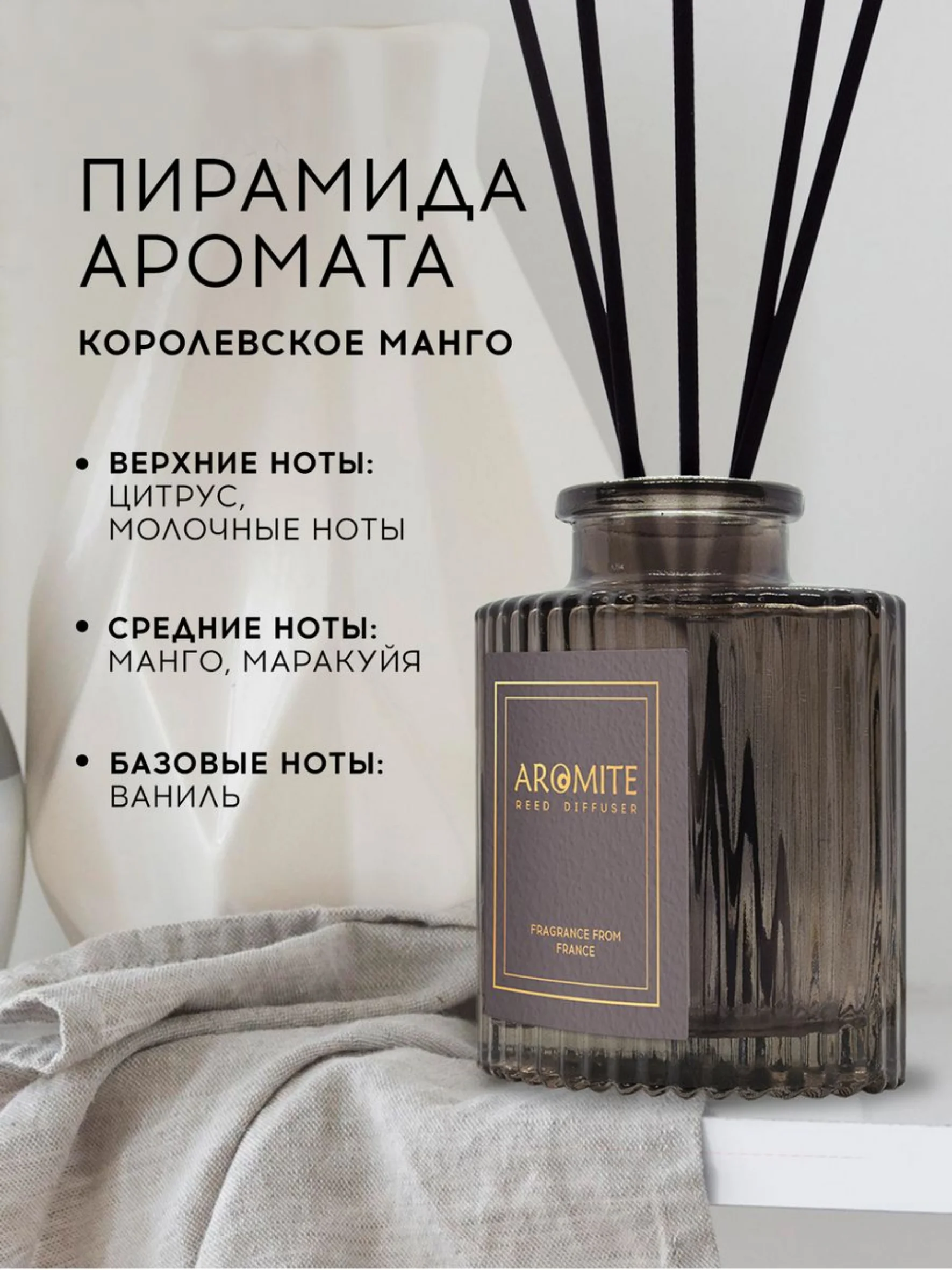 Ароматический диффузор с палочками для дома "ROYAL MANGO"