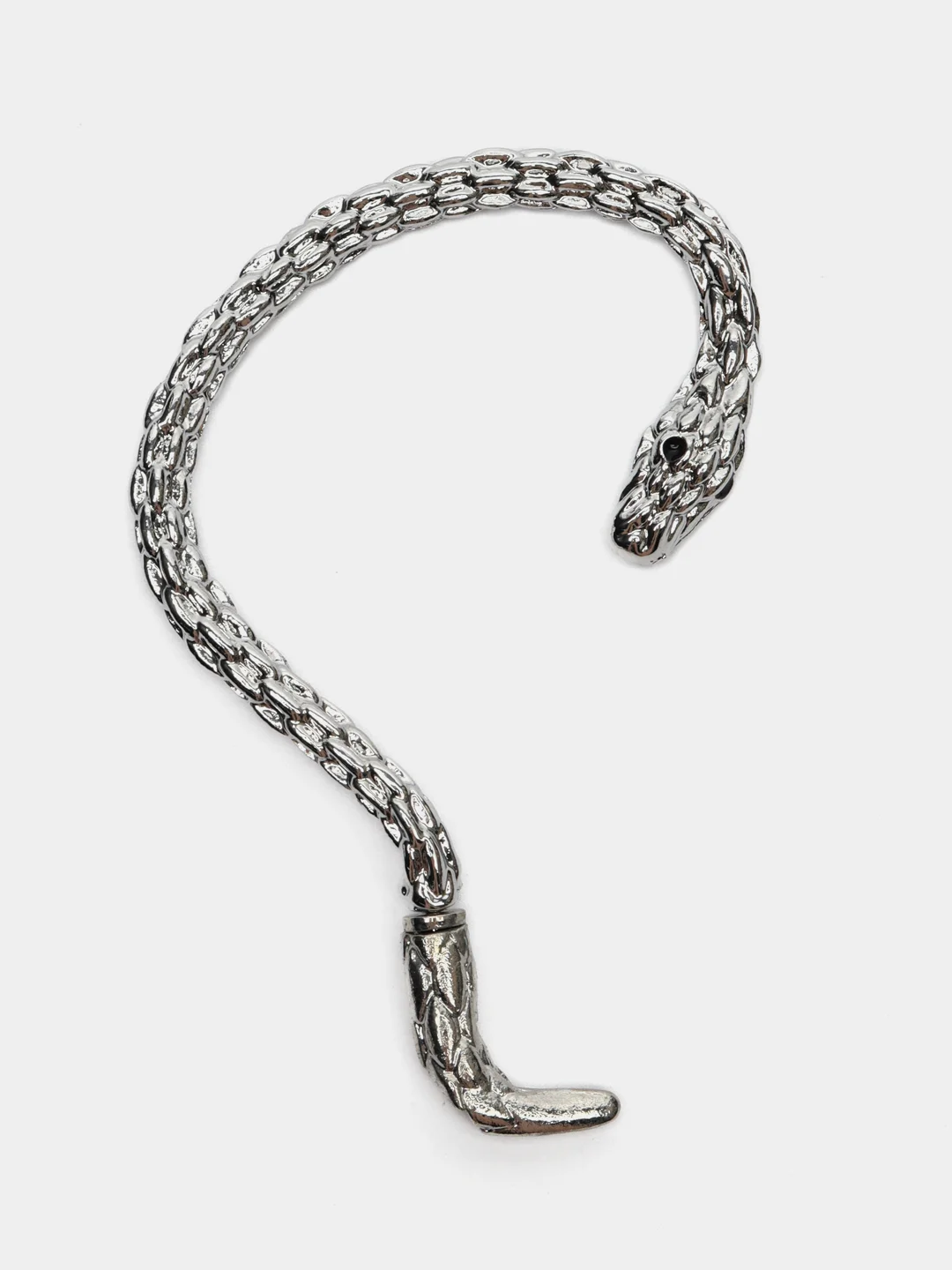 Серебряный серьга женская кафф, змея