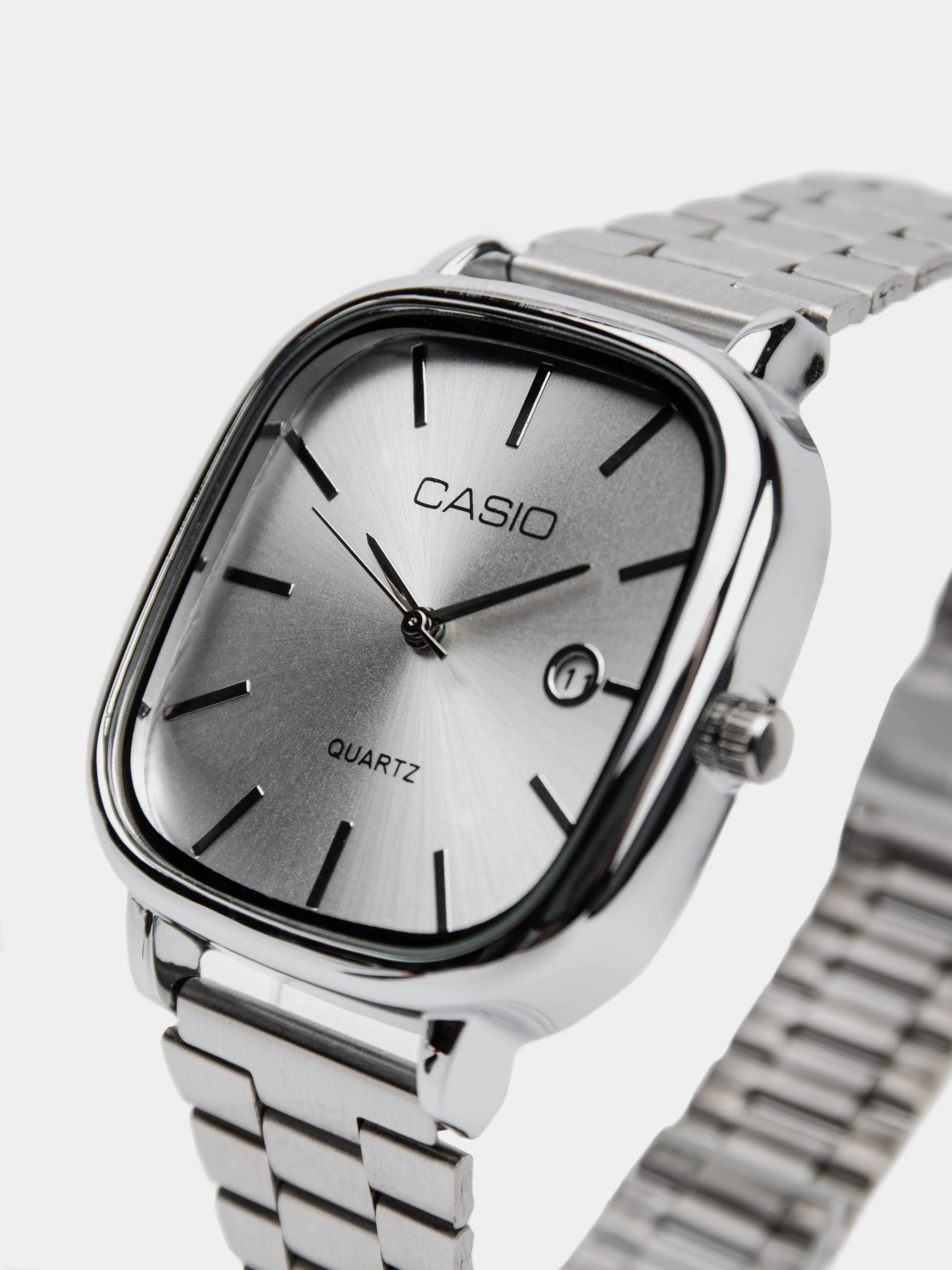 Серебряный часы мужские наручные Casio
