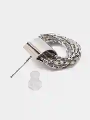 Серый металлик серьги женские, разные виды, серьги-кольца
