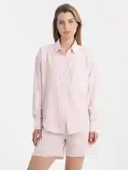 Белый костюм летний домашний с рубашкой и шортами