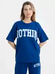 Темно-синий спортивный костюм с принтом, оверсайз, унисекс