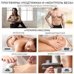 Массажер-миостимулятор с профессиональным набором аксессуаров PLANTA EMS-750, 8 электродов