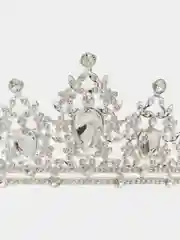 Серебряный корона, диадема свадебная для невесты на голову