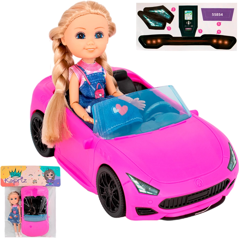 Игровой набор "Кукла ТМ "Miss Kapriz", 15 см, на машине, самокате, лыжах, роликовых коньках