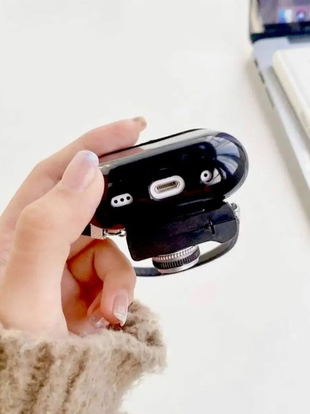 Черный чехол для наушников AirPods 1/2/3/Pro (Про 2), силиконовый, игрушка, i10, i11, i12