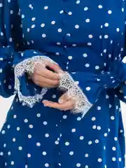 Синий платье женское с рюшами и воланами