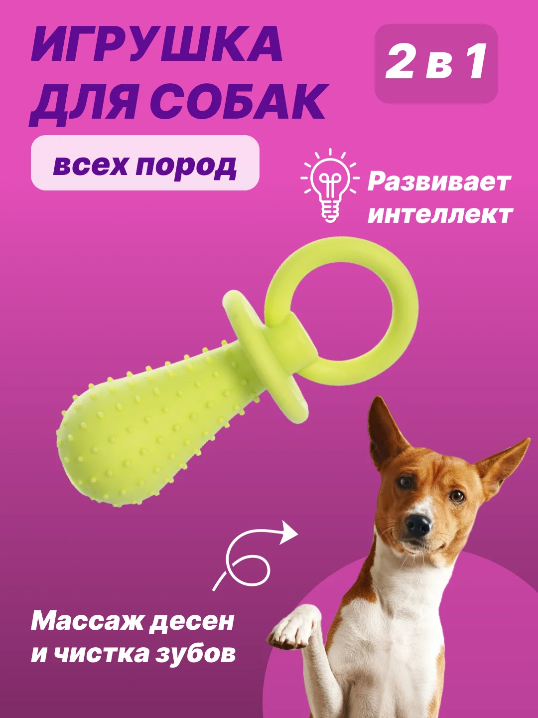 Салатовый игрушка для собак: соска, кость, краб, рыбка
