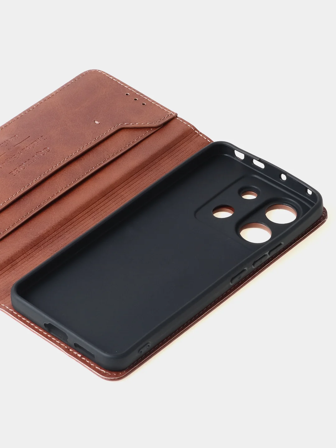 Алый чехол-книжка для Xiaomi Redmi Note 13 Pro (5G) / Poco X6 (5G) из высококачественной кожи
