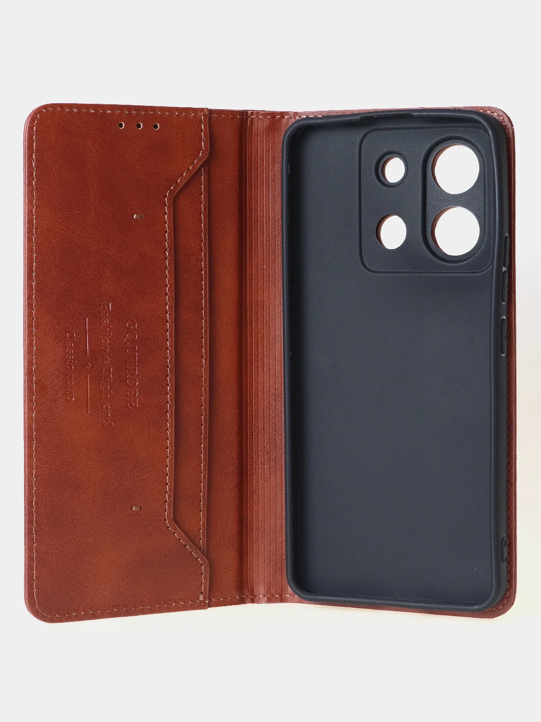 Алый чехол-книжка для Xiaomi Redmi Note 13 Pro (5G) / Poco X6 (5G) из высококачественной кожи
