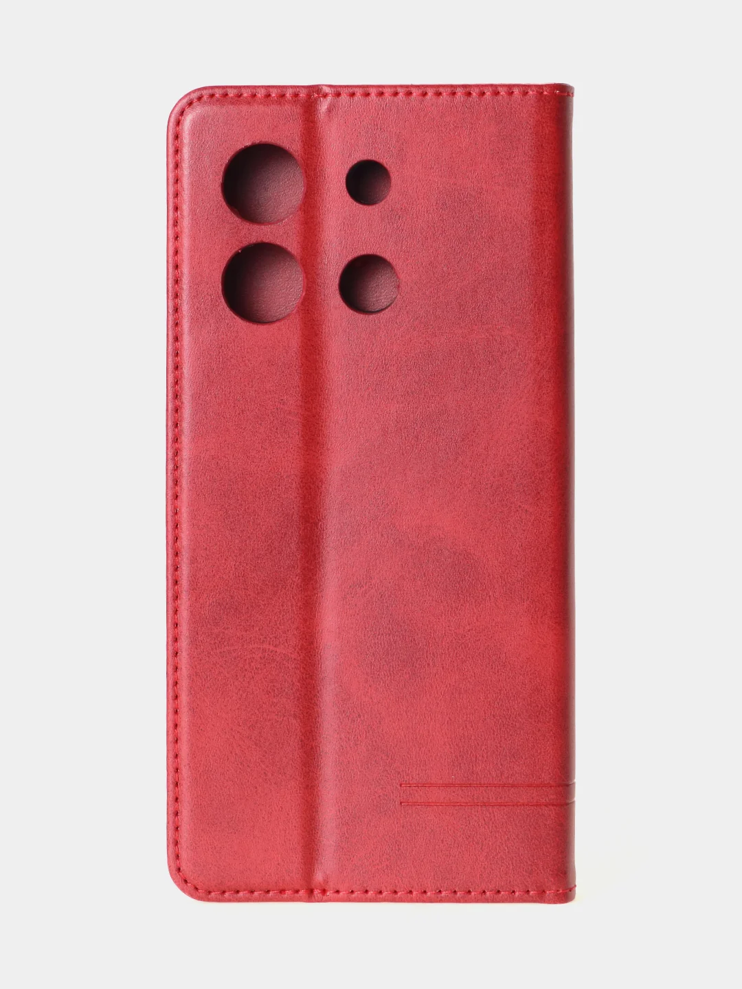 Красный чехол-книжка для Xiaomi Redmi Note 13 Pro (5G) / Poco X6 (5G) из высококачественной кожи