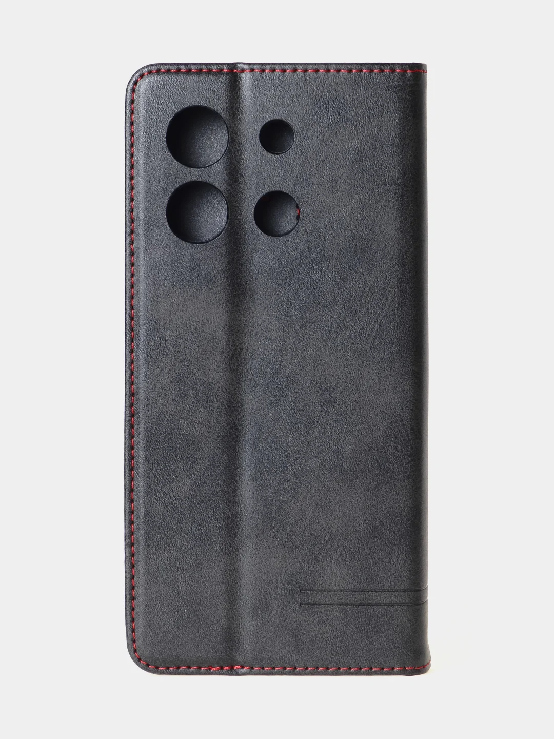 Черный чехол-книжка для Xiaomi Redmi Note 13 Pro (5G) / Poco X6 (5G) из высококачественной кожи