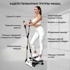 Поворотный мини-степпер с поручнями PLANTA FD-STEP-005,  домашний кардиотренажёр