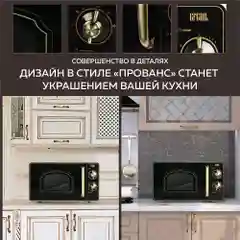 Микроволновая печь соло GFGRIL GF-MWO202-black, 20 л, 700 Вт, дизайн Rustic, цвет черный