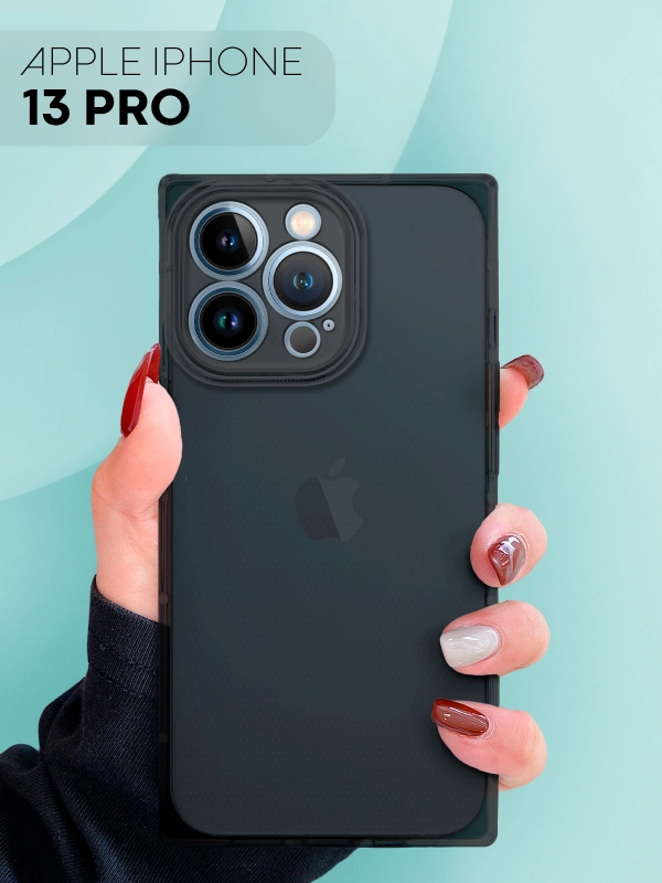 Чехол для Apple iPhone 13 Pro силиконовый КАРТОФАН прозрачный прямоугольный, защита камер